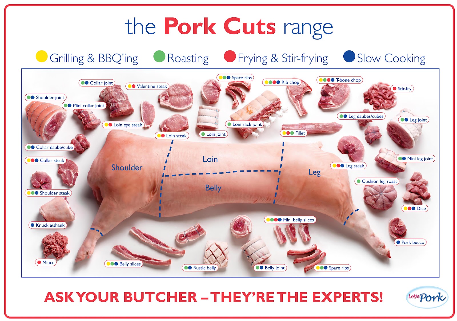 DIFFERENT CUTS OF MEAT
